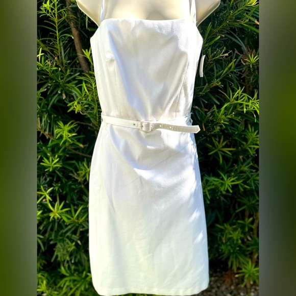 NWT, VINTAGE, circa 1987, Laundry by Shelli Segal, Ivory strapless pique dress 4 - Picture 1 of 13